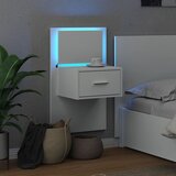  Zidni noćni ormarić s LED svjetlima bijeli | shoptok.hr