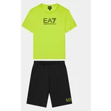 Ea7 Emporio Armani Komplet majica in športne kratke hlače 3DBV01 BJ02Z 28BM Zelena Regular Fit