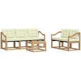 vidaXL Zunanja garnitura za sedenje z blazino 6 pcs Bela in krem, (5000281476) | Shoptok.si
