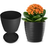 KADAX cvetlični lonec 15 cm okrogel plastični cvetlični lonec antracit, (5000353330) Slike