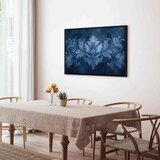 Slika - Ornament in Blue and Cool Colors Dark Blue Decoration 90x60 U crnom drvenom okviru | shoptok.hr
