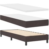  Postelja z vzmetnico z vzmetnico Temno rjava 80 x 200 cm blago, (5000127154) | Shoptok.si