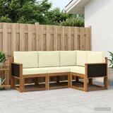  Set vanjskih sofa 4 pcs Prirodna i krem Poliester | shoptok.hr