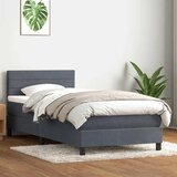 vidaXL Box Spring postelja z vzmetnico Temno siva 80x220 cm Velvet | Shoptok.si