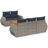 vidaXL 6-delni vrtni komplet sedežnih garnitur z blazinami siv poli ratan, (5000294381) | Shoptok.si