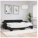 vidaXL Izvlečna dnevna postelja z vzmetnicami črna 80x200 cm | Shoptok.si