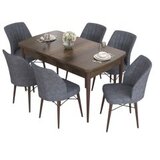 Hanah home set trpezarijski sto i 6 stolica eva baroque fume | ePonuda.com