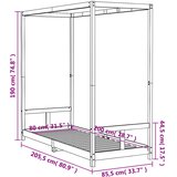  Okvir za dječji krevet crni 80 x 200 cm od masivne borovine | shoptok.hr