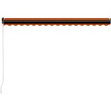 Tenda na ručno uvlačenje LED 450 x 300 cm narančasto-smeđa Slike