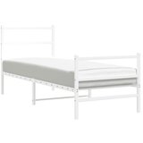 Furnova Kovinski posteljni okvir z vzglavjem in vznožjem bel 80x200 cm, (21940914) | Shoptok.si