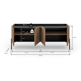 Livetastic NIZKA OMARICA črna, temni hrast | Shoptok.si