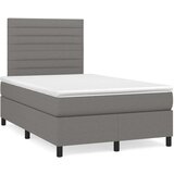 vidaXL Box spring postelja z vzmetnico temno siva 120x190 cm blago | Shoptok.si
