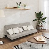  The Living Store Kavč dvosed z ležiščem svetlo siv žamet - Raztegljiv Kavč, (21448004) Cene