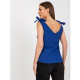 Fashion Hunters Dark blue V-neck top from RUE PARIS Cene