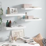  Plutajuće zidne police 4 kom sjajne bijele 50 x 23 x 3,8 cm MDF | shoptok.hr