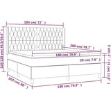  Box spring postelja z vzmetnico LED temno siva 180x200 cm blago, (20761181) | Shoptok.si