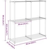  Cijevna polica s pohranom Bijelo 86 x 27 x 90 cm Aluminij | shoptok.hr