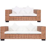  2-dijelni set sofa od prirodnog ratana s jastucima | shoptok.hr