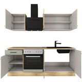 Flex-Well Kuhinjski Blok Z Aparati Cara, Zelena, Barva Hrasta | Shoptok.si