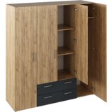Kondela Garderobna omara, štirivratna, hrast artisan/grafitni, KORNY | Shoptok.si