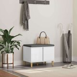  Klupa za hodnik s jastukom s pohranom Bijelo 60 x 38 x 46 cm | shoptok.hr