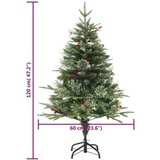  Božićno drvce s LED svjetlima i češerima zeleno 120 cm PVC i PE | shoptok.hr