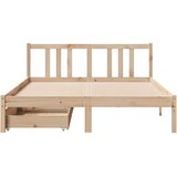 vidaXL Okvir kreveta bez madraca 135 x 190 cm od masivne borovine | shoptok.hr