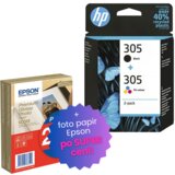 Epson Komplet kartuš HP 6ZD17AE (nr.305 BK + nr.305 CMY), dvojno pakiranje, original + foto papir po | Shoptok.si