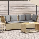 Maison Chic Vrtni kavč - Zunanji kavč z blazinami bež poli ratan, (22043615) | Shoptok.si