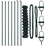 vidaXL Cenjena ograja z 7 stebri 1.2x10 m Galvanizirano jeklo Zelena Cene