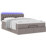 vidaXL Otomanska postelja z vzmetnico taupe 140x200 cm blago | Shoptok.si