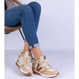 Gemre Brown women's sneakers with hidden wedge Ninella | Shoptok.si