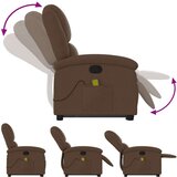 vidaXL Masažni naslonjač na podizanje od tkanine smeđi | shoptok.hr