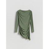 Reserved Asimetrična bluza - svjetlomaslinasto | shoptok.hr