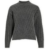 Vila Puloverji Relli Highneck Knit - Dark Grey Melange Siva Cene