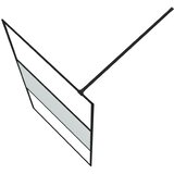 Pregrada za tuš crna 100 x 195 cm s napola mutnim staklom ESG | shoptok.hr