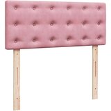 vidaXL Box spring postelja z vzmetnico roza 120x190 cm žamet | Shoptok.si