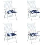  Jastuci za stolicu 4 kom plavo-bijele pruge 40x40x7 cm tkanina | shoptok.hr