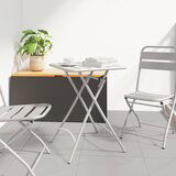 vidaXL Zložljiva vrtna miza bež 55x55x73 cm jeklo | Shoptok.si