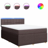 vidaXL Krevet s oprugama i madracem tamnosmeđi 140 x 190 cm od tkanine | shoptok.hr
