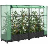  Povišena gredica s pokrovom za staklenik izgled ratana 160x40x123 cm | shoptok.hr