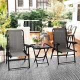  3-dijelni čelični bistro set vrtni namještaj sa sklopivim stolom i stolicama tamno siva | shoptok.hr