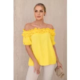 Kesi Spanish blouse with a small ruffle of yellow color