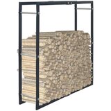 vidaXL Stojalo za drva črno 100x25x100 cm jeklo | Shoptok.si