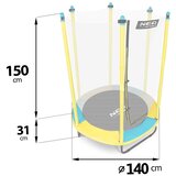 Neo-Sport dječji vrtni trampolin 140 cm (4,5 ft) žuti | shoptok.hr