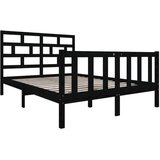  Posteljni okvir črn iz borovine 135x190 cm 4FT6, (20647038) | Shoptok.si