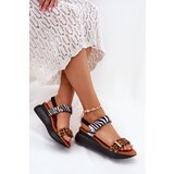 Boto Womens wedge sandals leopard and zebra brown Monera | ePonuda.com