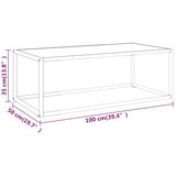  Stolić za kavu crni s bijelim mramornim staklom 100x50x35 cm | shoptok.hr