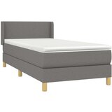  Box spring postelja z vzmetnico temno siva 90x200 cm blago, (20790506) | Shoptok.si
