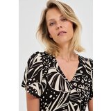 Marisse Viscose Dress With A Pattern, Black | ePonuda.com